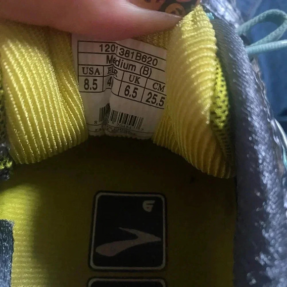 Brooks Ghost blue, grey, yellow women’s running shoe 8.5 - Picture 6 of 8